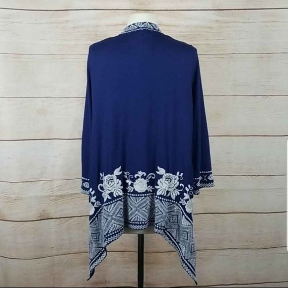 Johnny Was Baylee Embroidered Asymmetic Cardigan - Picture 5 of 6